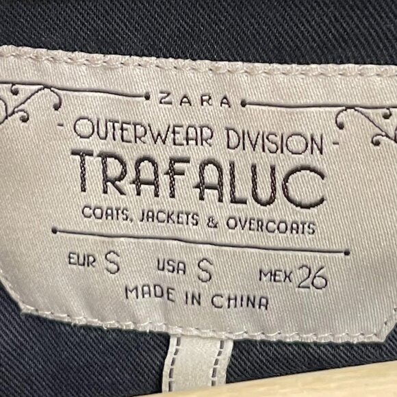 ZARA Trafaluc Outerwear Casual Midi Jacket - Dark Navy - Size S - Picture 3 of 4